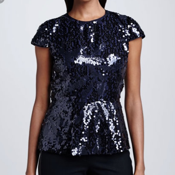Elie Tahari Tops - ELIE TAHARI Sequin Peplum Top